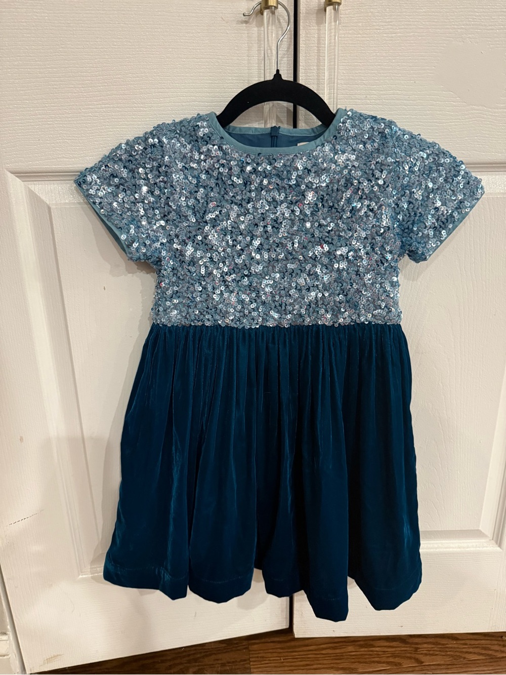Mini Boden Blue Sequin & Velvet Holiday Party Dress ✨